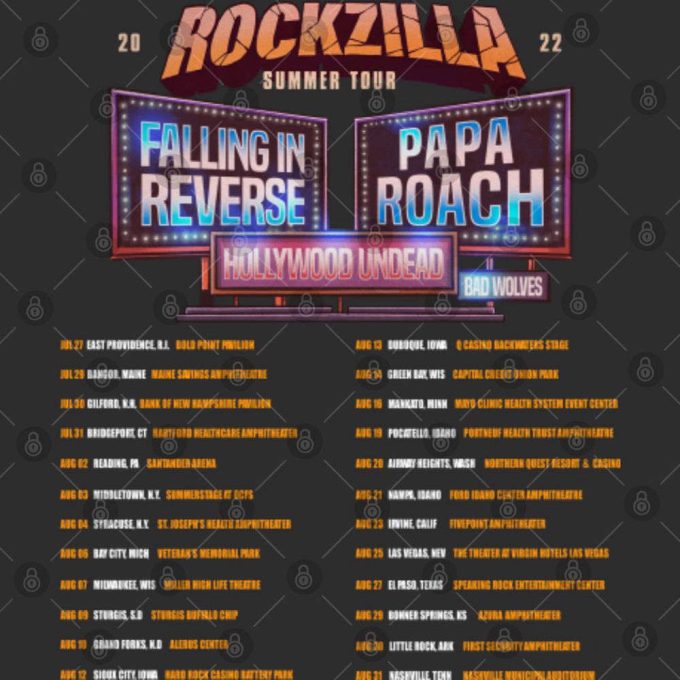 Rockzilla Summer Tour 2024 Vintage Shirt Gift For Women And Men 4