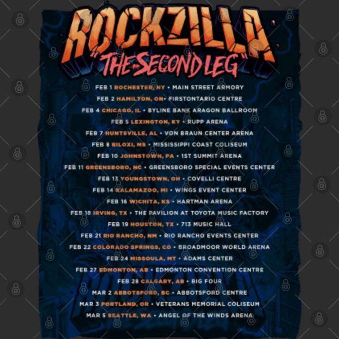 Rockzilla Tour, The Second Leg Tour 2023 Tee Gift For Women And Men 4