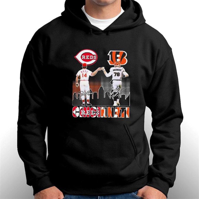 Rose And Munoz Cincinnati Sports Teams Signatures T-Shirt Hoodie Gift For Men And Women 5