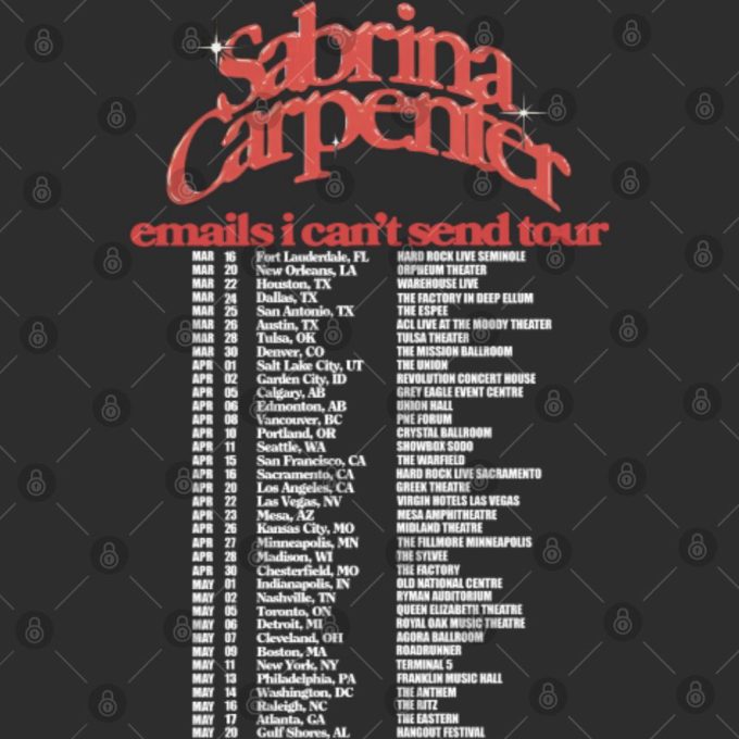 Sabrina Carpenter Tour 2023 T-Shirt 4