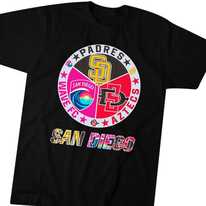 San Diego Padres Aztecs And Wave Fc Sports Teams T-Shirt Hoodie Gift For Men And Women 2