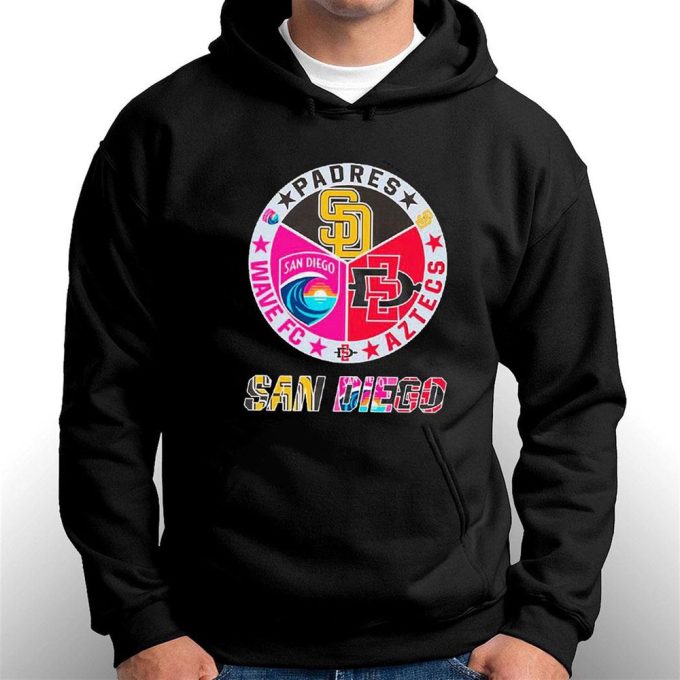 San Diego Padres Aztecs And Wave Fc Sports Teams T-Shirt Hoodie Gift For Men And Women 4