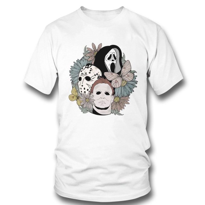 Scream Ghostface Jason Michael Myers Halloween Floral Shirt Sweatshirt, Tank Top, Ladies Tee Gift For Men Women 2