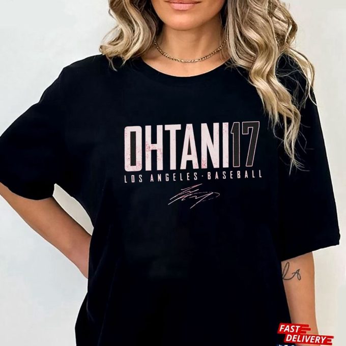 Shohei Ohtani Los Angeles Angels Baseball Ohtani 17 Signature T-Shirt Hoodie Gift For Men Women 4