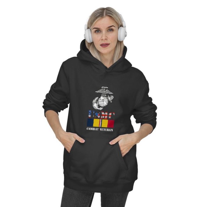 Show Your Patriotism With American Flag Combat Action Ribbon Ve Hoodies 2