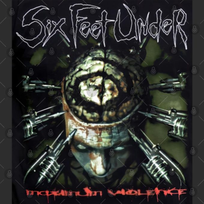 Six Feet Under Unisex T-Shirt: Maximum Violence (Back Print) 3