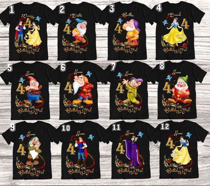 Snow White Birthday Shirts Snow White And Seven Dwarfs Family Shirts Gift For Men And Women 1