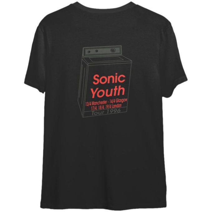 Sonnic Youth Uk Tour 1996 T-Shirt, Sonnic Youth Band T-Shirt, Sonnic Youth Tour '96 T-Shirt 3