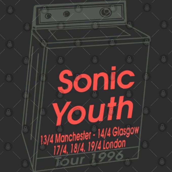 Sonnic Youth Uk Tour 1996 T-Shirt, Sonnic Youth Band T-Shirt, Sonnic Youth Tour '96 T-Shirt 4