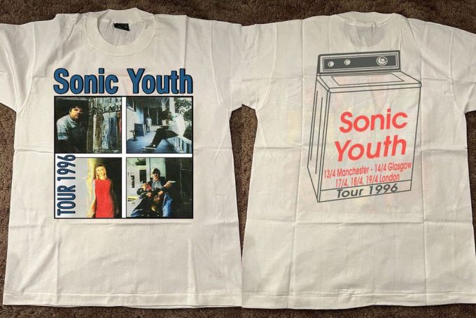 Sonnic Youth Uk Tour 1996 T-Shirt, Sonnic Youth Band T-Shirt, Sonnic Youth Tour '96 T-Shirt 5