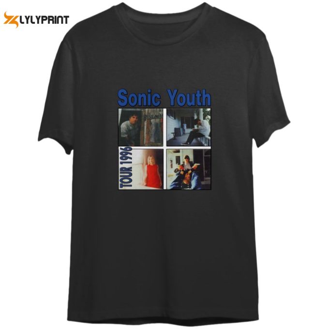 Sonnic Youth Uk Tour 1996 T-Shirt, Sonnic Youth Band T-Shirt, Sonnic Youth Tour '96 T-Shirt 1