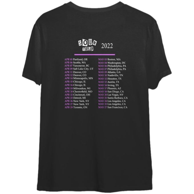 Official Olivia Rodrigo Sour Tour 2022 Tshirt - Get Your Limited Edition Now! 2