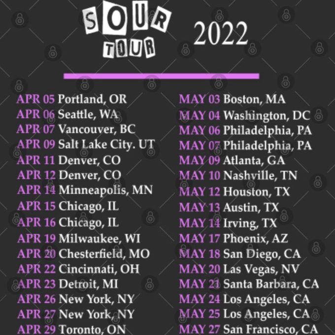 Official Olivia Rodrigo Sour Tour 2022 Tshirt - Get Your Limited Edition Now! 4