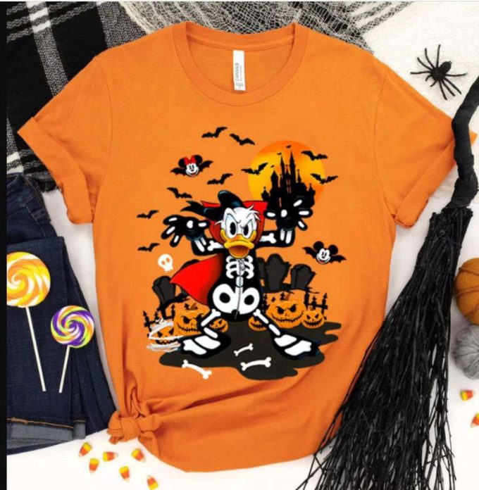 Spooky Style: Disney Mickey Skeleton Tshirt - Perfect Halloween Shirt 2