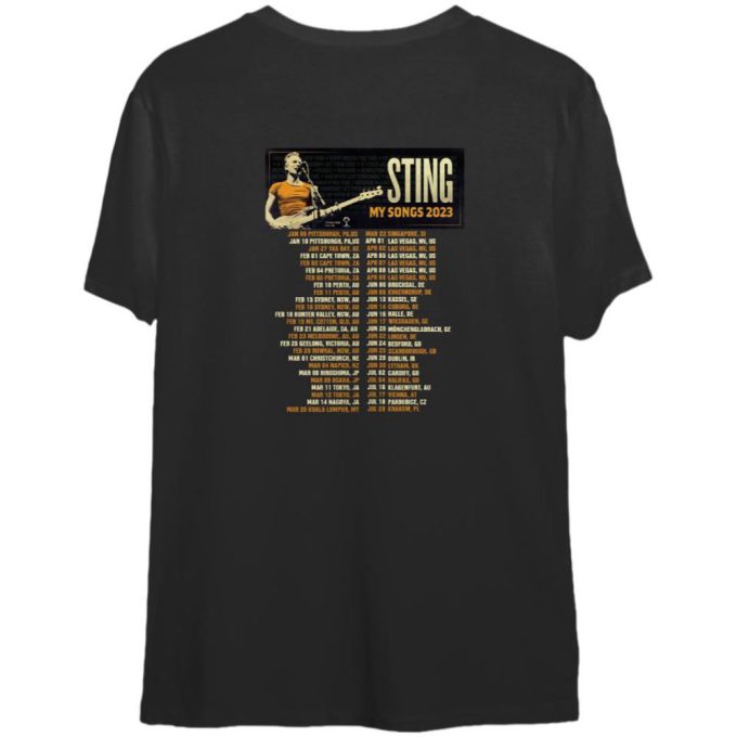 Sting My Songs 2023 World Tour T-Shirt, Sting Tour 2023 Double Sided Shirt 2