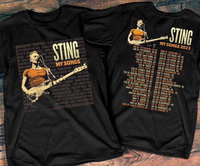 Sting My Songs 2023 World Tour T-Shirt, Sting Tour 2023 Double Sided Shirt 4