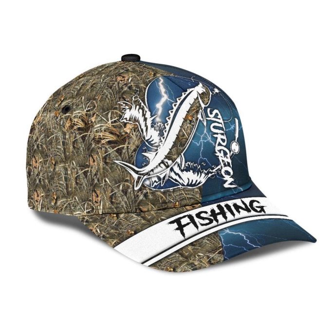 Sturgeon Fishing Hat Hook 3D Design Print Cap Printed Baseball Cap Gift 4