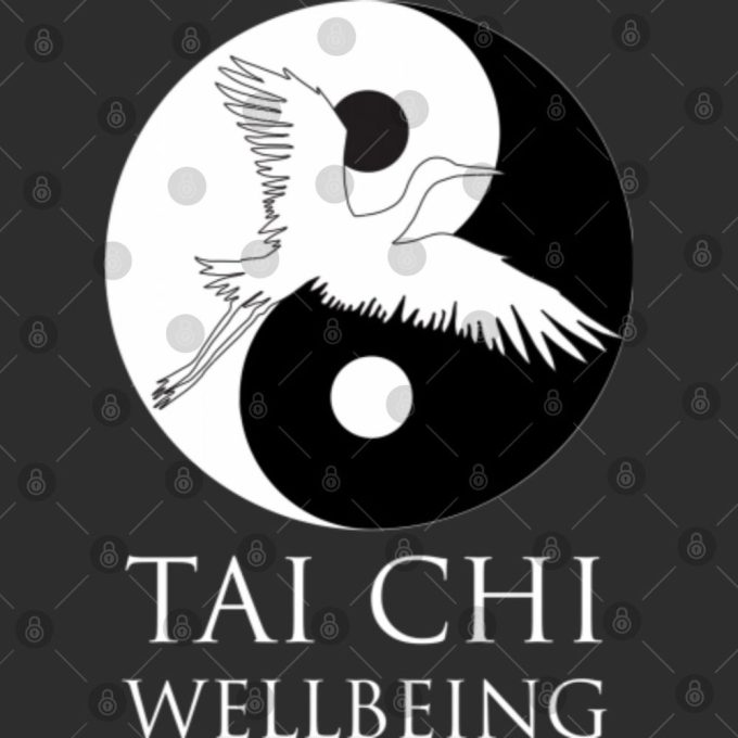 Tai Chi Wellbeing T-Shirt: Black &Amp; White Logo For Serene Style 3