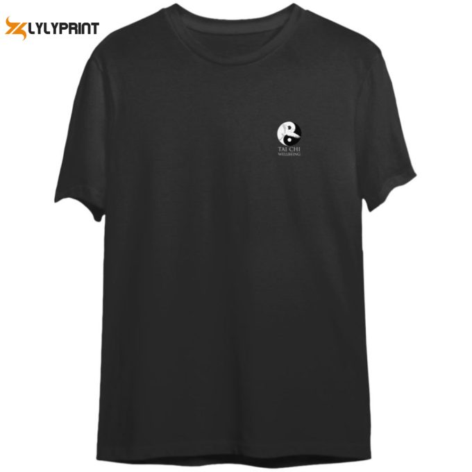 Tai Chi Wellbeing T-Shirt: Black &Amp;Amp; White Logo For Serene Style 1