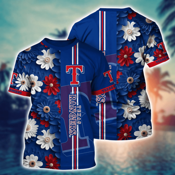 Texas Rangers Mlb Flower Hawaii Shirt And Tshirt For Fans, Summer Football Shirts Na49574 Fan Gift For Men Women 2