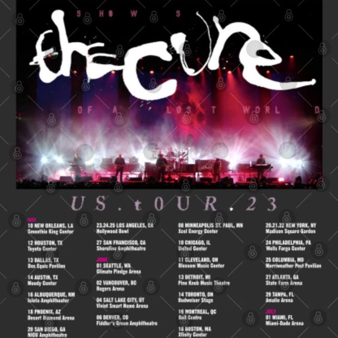 The Cure 2023 North American Tour Dates Tshirt: Official Concert Shirt 4