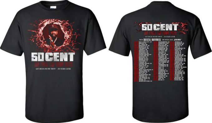 The Final Lap Tour 2023 50 Cent Concert T-Shirt 4