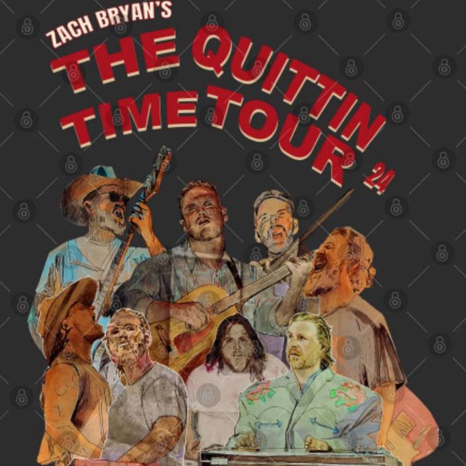 The Quittin Time Tour 2024 Shirt, Vintage Zach Bryan T Shirt 4