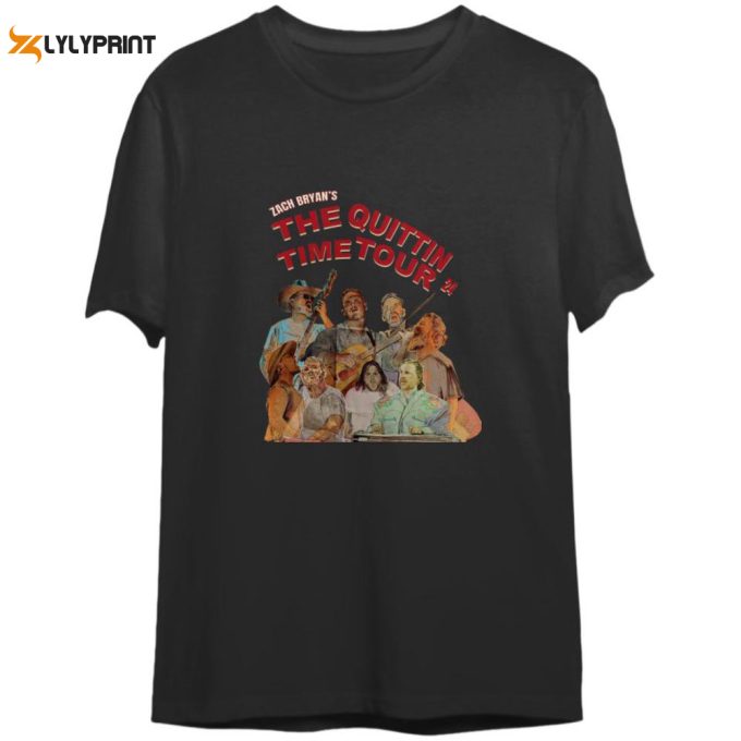 The Quittin Time Tour 2024 Shirt, Vintage Zach Bryan T Shirt 1