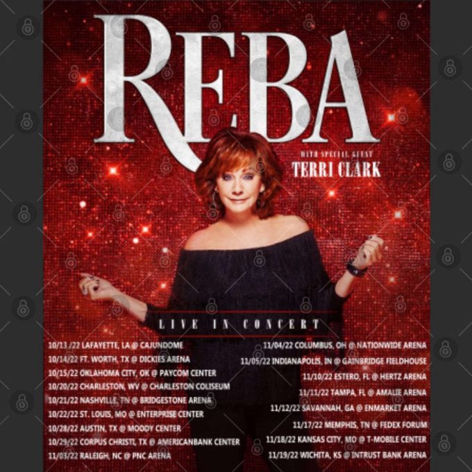 Get Ready For The Epic Tour 2022: Reba Live In Concert X Terri Clark Fall Tour Unisex T-Shirt 3