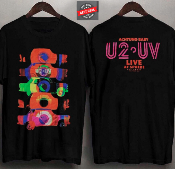 U2 Sphere 2023 Tour Vegas Las Ultraviolet T-Shirt Uv Logo Tee Live Fans Shirt 5