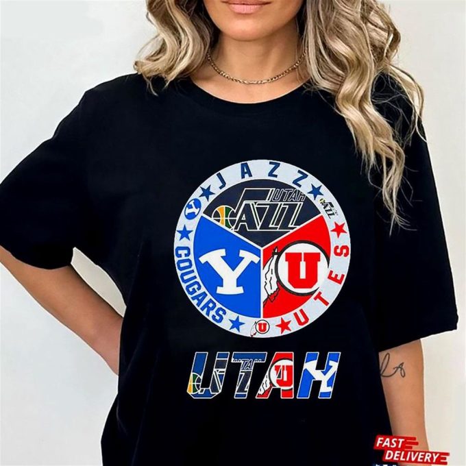 Utah Jazz Utes And Cougars Sports Teams T-Shirt Hoodie Gift For Men And Women 8