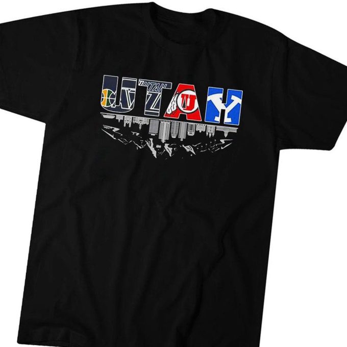 Utah Skyline Sports Teams T-Shirt Hoodie Gift For Men And Women 3