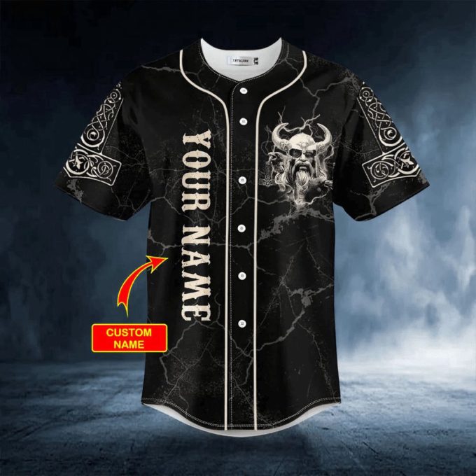 Viking Son Of Odin Valhalla Custom Baseball Jersey For Men Women, Gift For Baseball Fans, Custom Name 2