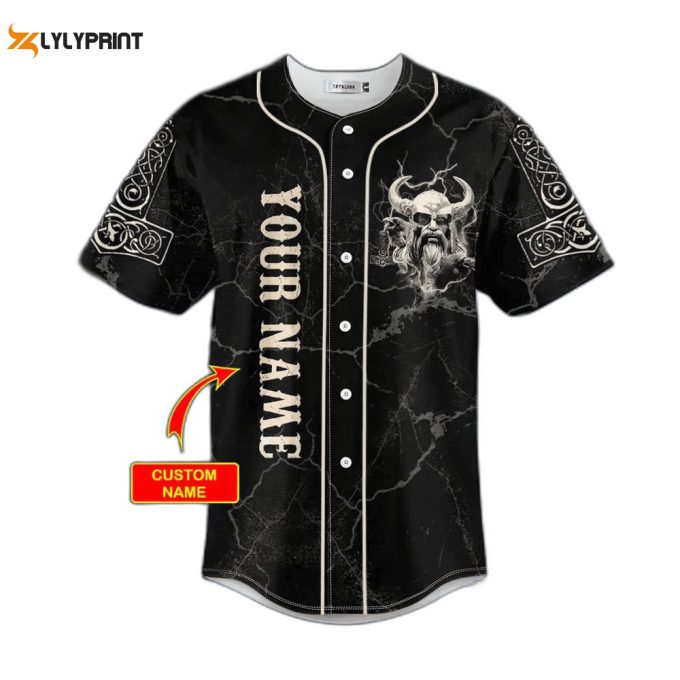 Viking Son Of Odin Valhalla Custom Baseball Jersey For Men Women, Gift For Baseball Fans, Custom Name 1