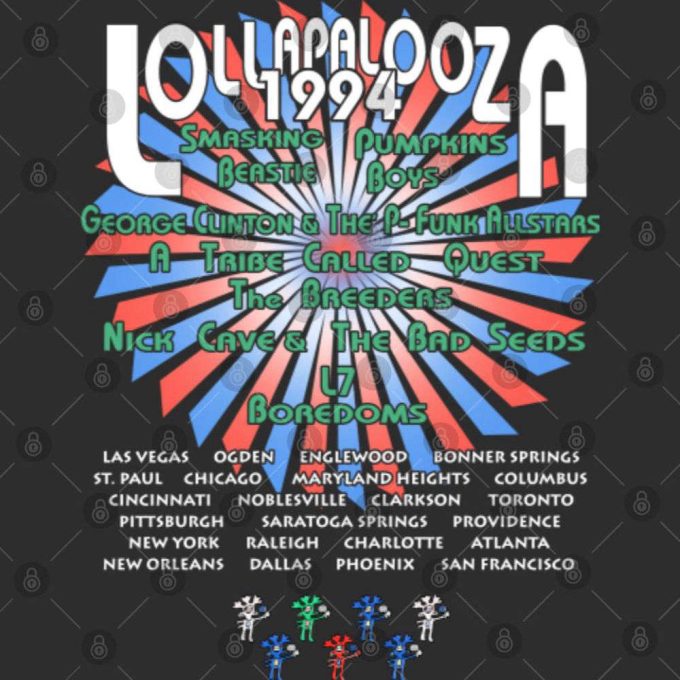 Vintage 1994 Lollapalooza Tour T-Shirt: Music Festival Concert Shirt 4