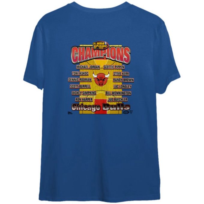 Vintage 1998 Chicago Bulls Six-Time Finals Champions T-Shirt - Perfect Gift For Basketball Lovers 2