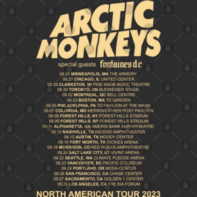 Vintage Arctic Monkeys Band T-Shirt, 2023 North America Tour 4