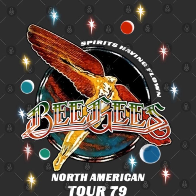 Vintage Bee Gee World Tour 1979 &Amp; Spirits Having Flown North American Tour 79 T-Shirt 4