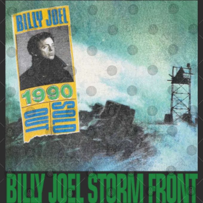 Vintage Billy Joel Storm Front Concert Tour Doube Sided Shirtgift For Men And Women 3