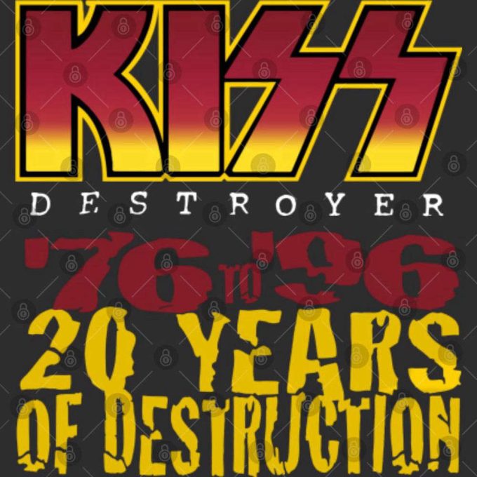 Vintage Kiss Destroyer Shirt 76-96 20Th Anniversary Grail Gift For Men And Women 4