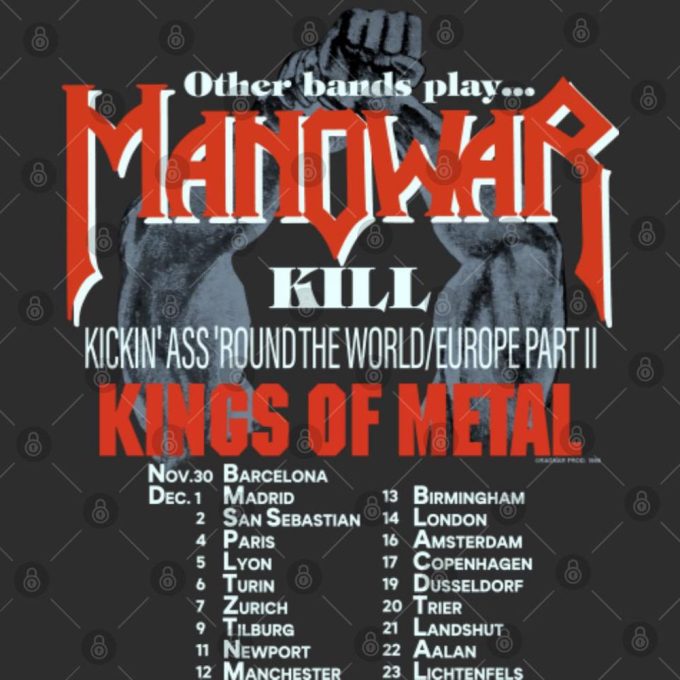 Vintage Manowar Kings Of Metal 1989 Shirt Gift For Men And Women 4