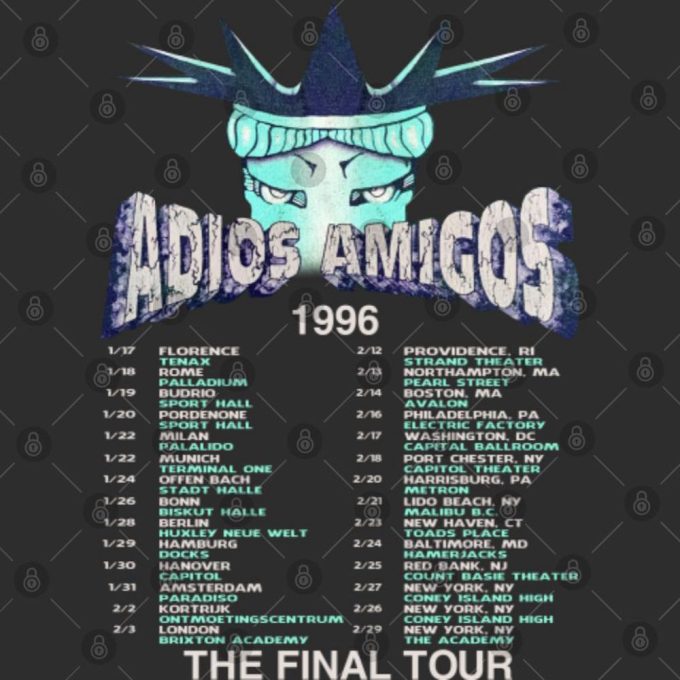 Vintage Ramones Adios Amigos The Final Tour 1996 T-Shirt 4