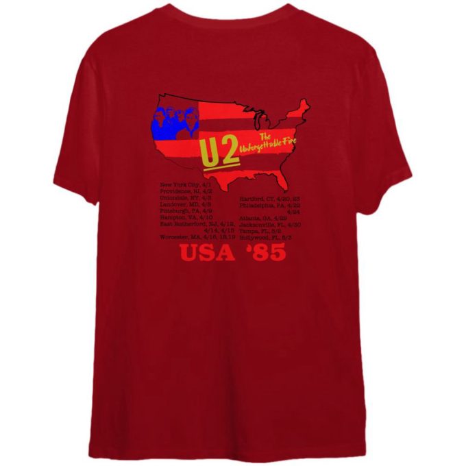Vintage U2 On Tour 1985 &Amp; Unforgettable Fire Usa Tour T-Shirts 2