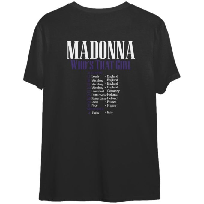 Vintage Unisex 1987 Madonna Whos That Girl World Tour Graphic Shirtgift For Men And Women 2
