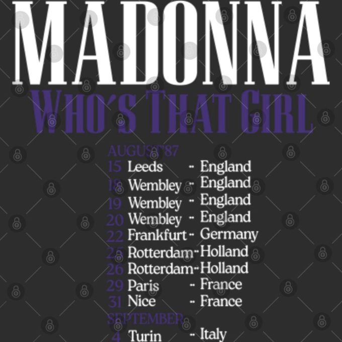 Vintage Unisex 1987 Madonna Whos That Girl World Tour Graphic Shirtgift For Men And Women 4