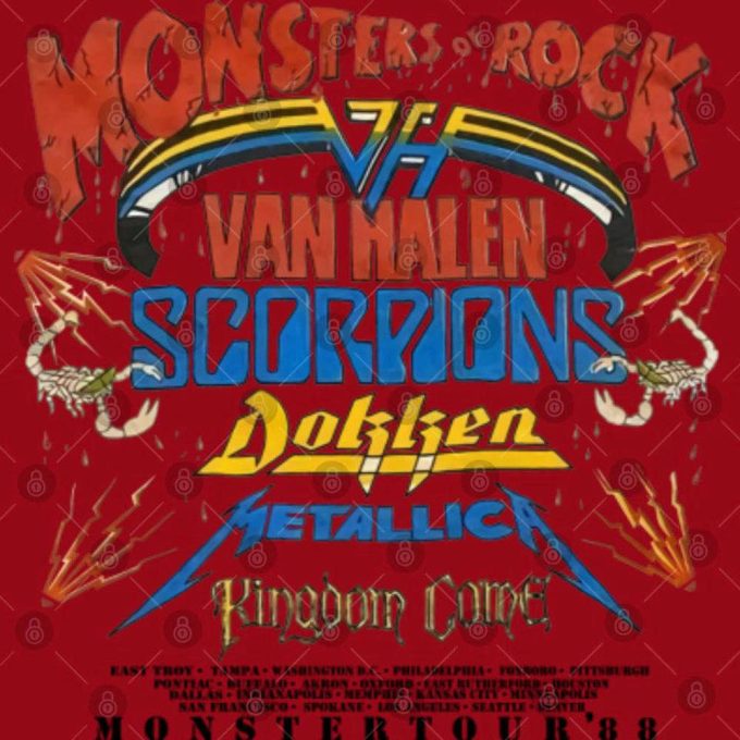 Vintage Vh Monsters Of Rock Shirt Gift For Men And Women 4