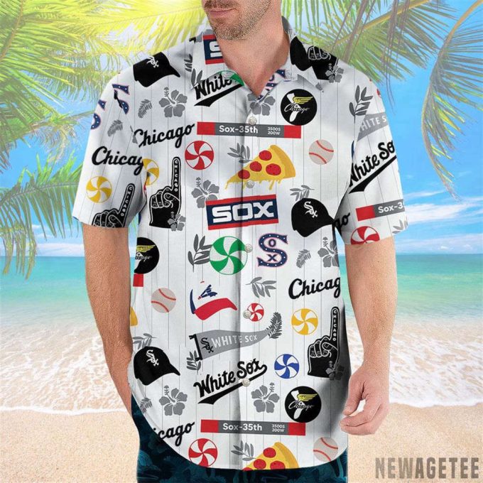 White Sox Chicago Hawaiian Shirt Beach Shorts 3