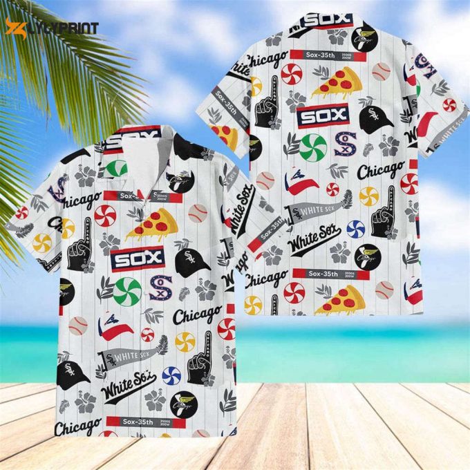 White Sox Chicago Hawaiian Shirt Beach Shorts 1