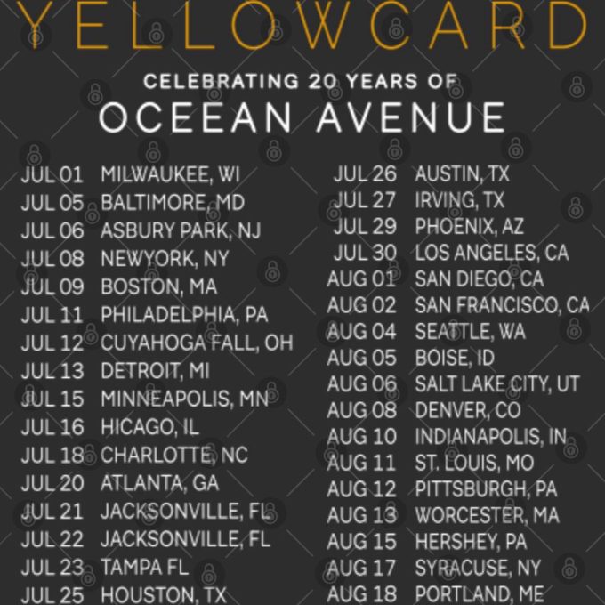 Yellowcard 2023 Tour T-Shirt: Get Your Exclusive Concert Fangifts Shirt! 4