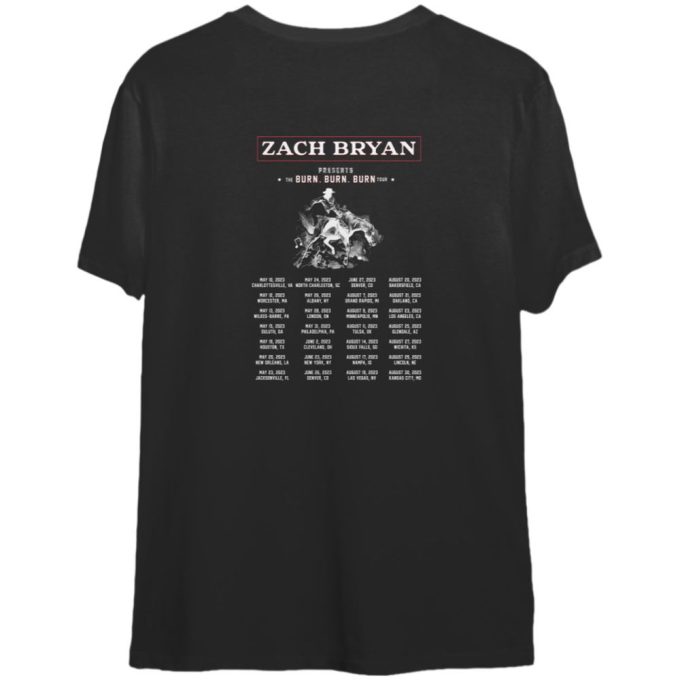 Zach Bryan Burn Burn Burn Tour T-Shirt Country Music Merch 2